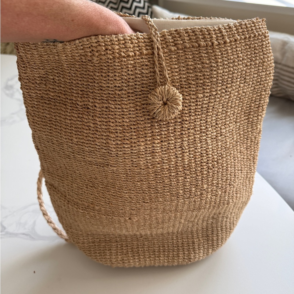 Handcrafted Tan Woven Tote Bag
